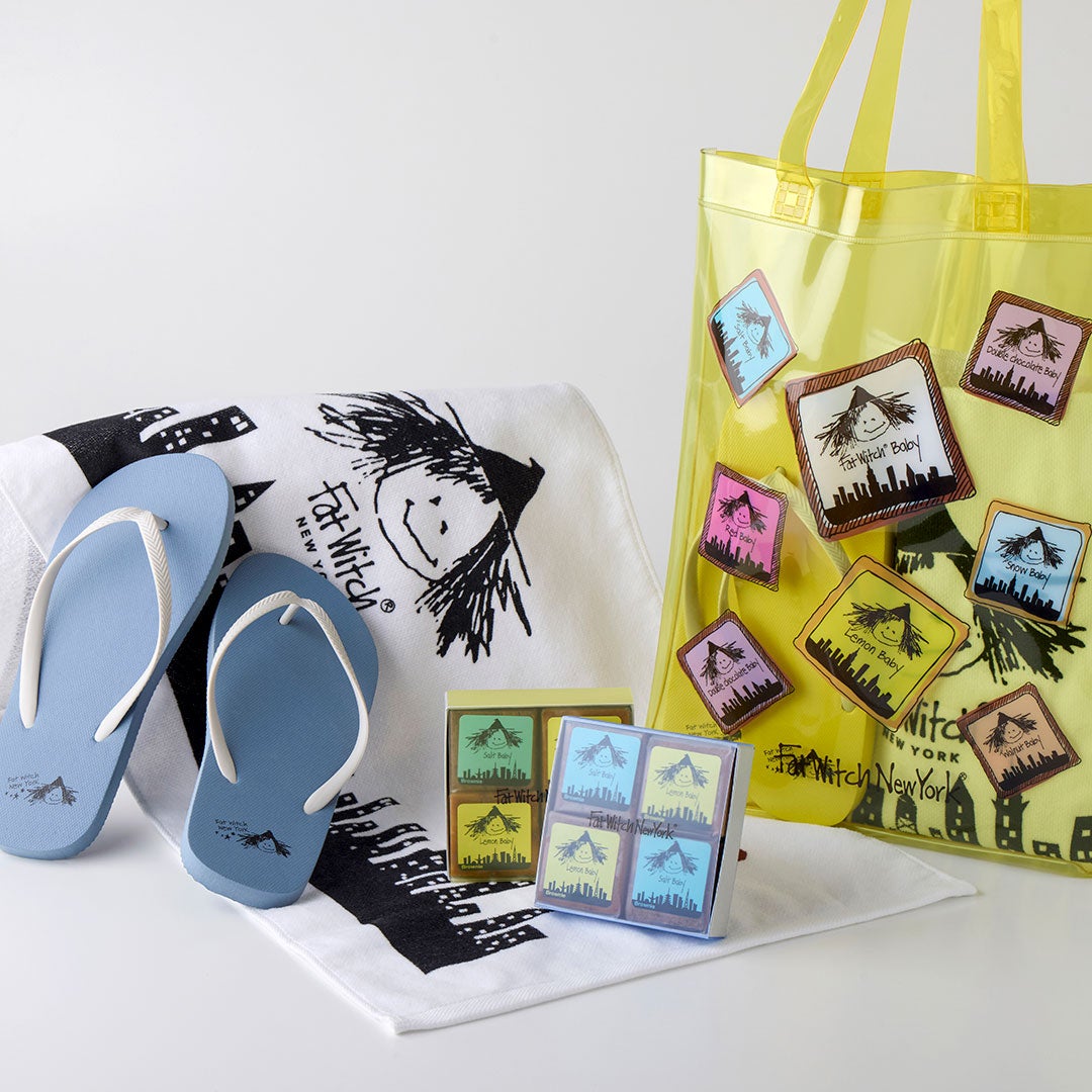 ★ゆず グッズ,大判タオル、ビーチサンダル,トートバッグ他色々セット④★ Fat Witch New York 夏のお出かけブラウニーセット(ブルー) | New York